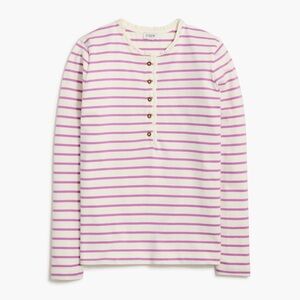 J. Crew Pink and Cream Striped Long Sleeve Tee